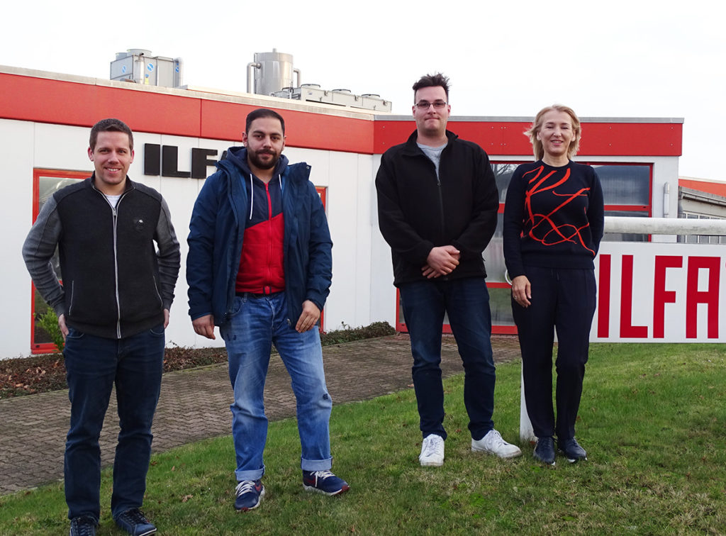 four new professionals in front of ILFA-building